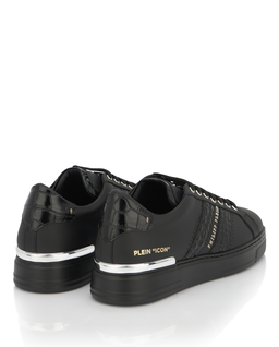 Czarne sneakersy ze srebrnymi detalami Low Top - Image #5