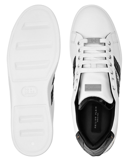 Białe sneakersy z czarnymi detalami Low Top - Image #2