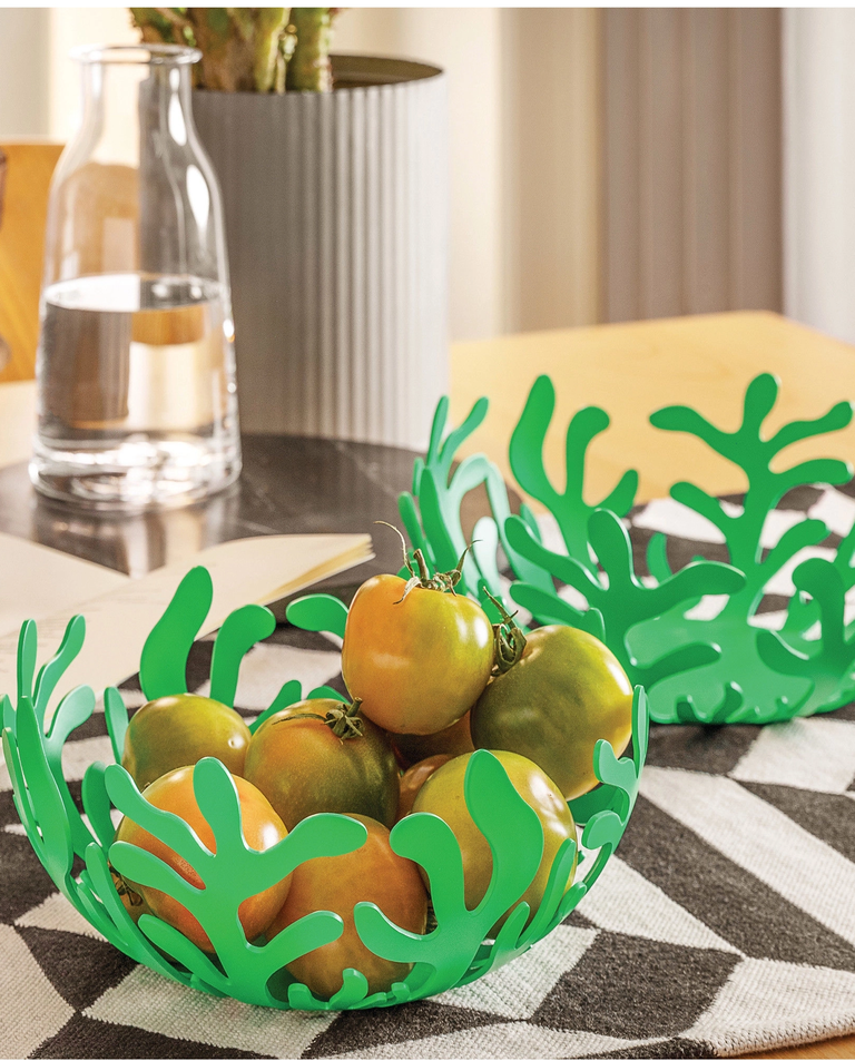 Zielona misa dekoracyjna na owoce