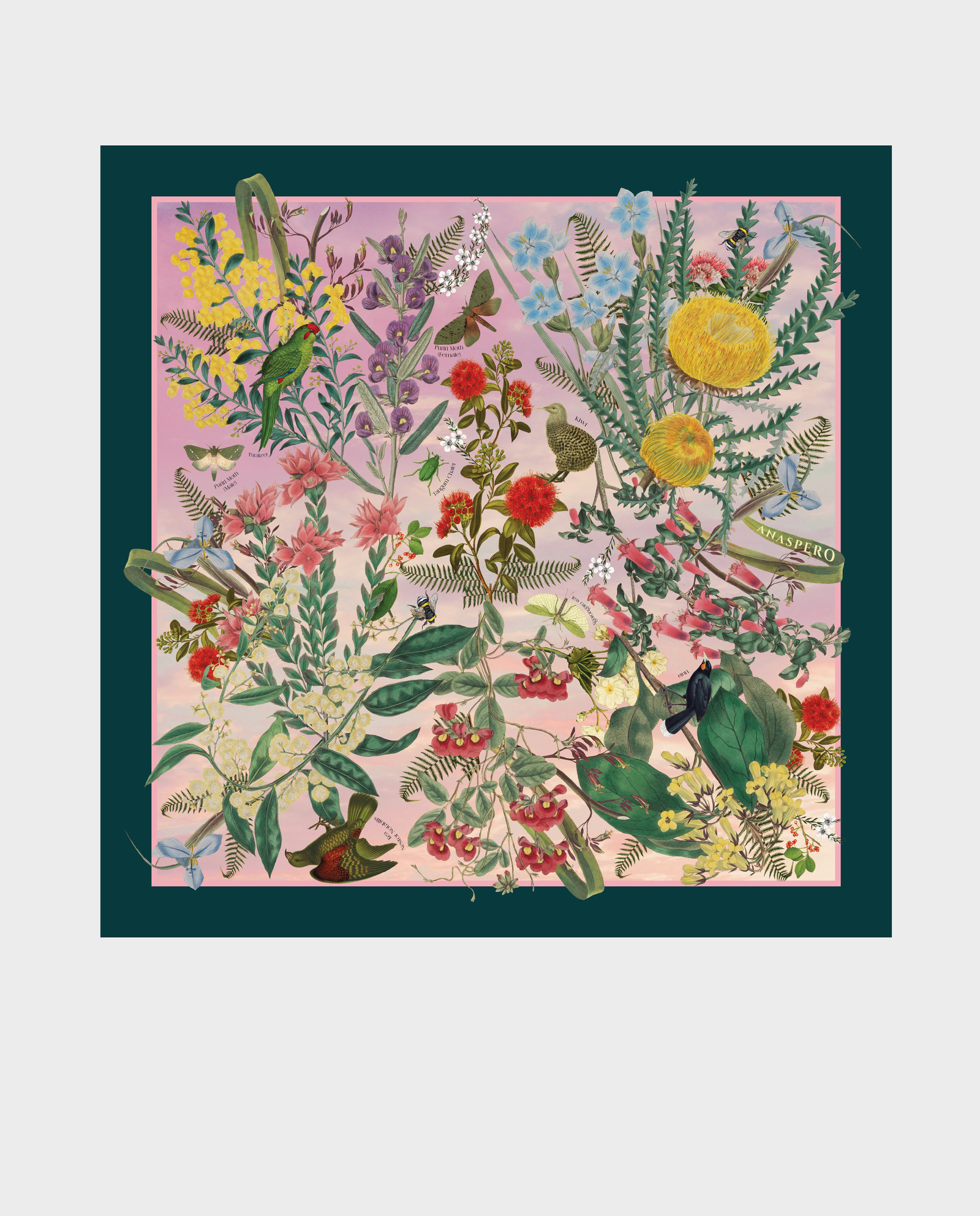 Jedwabna apaszka Endemic Teal - Image #0