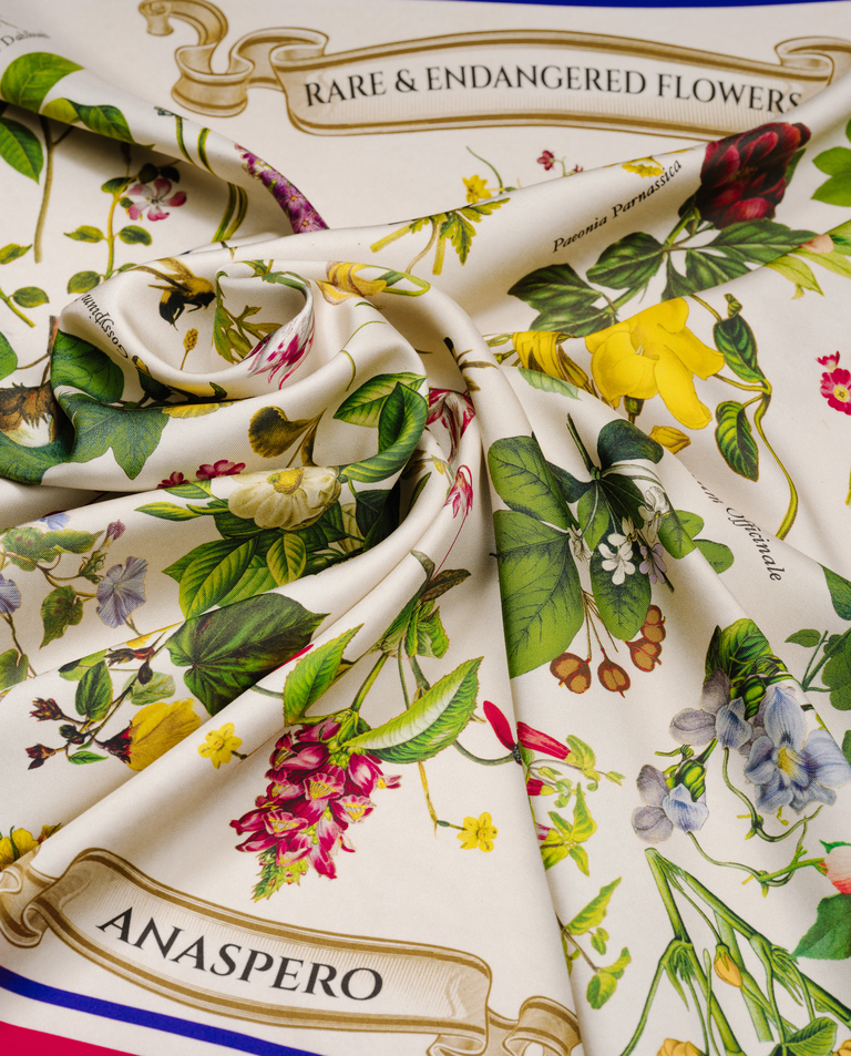 Jedwabna apaszka Botanic Magenta - Image #5