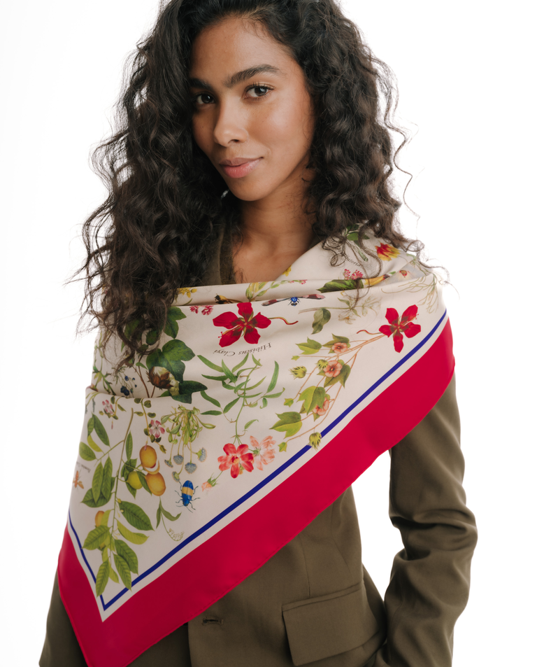 Jedwabna apaszka Botanic Magenta - Image #6