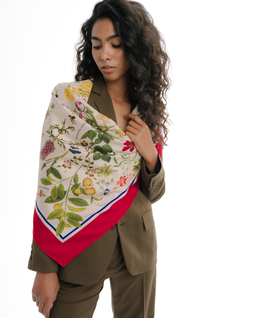 Jedwabna apaszka Botanic Magenta - Image #7