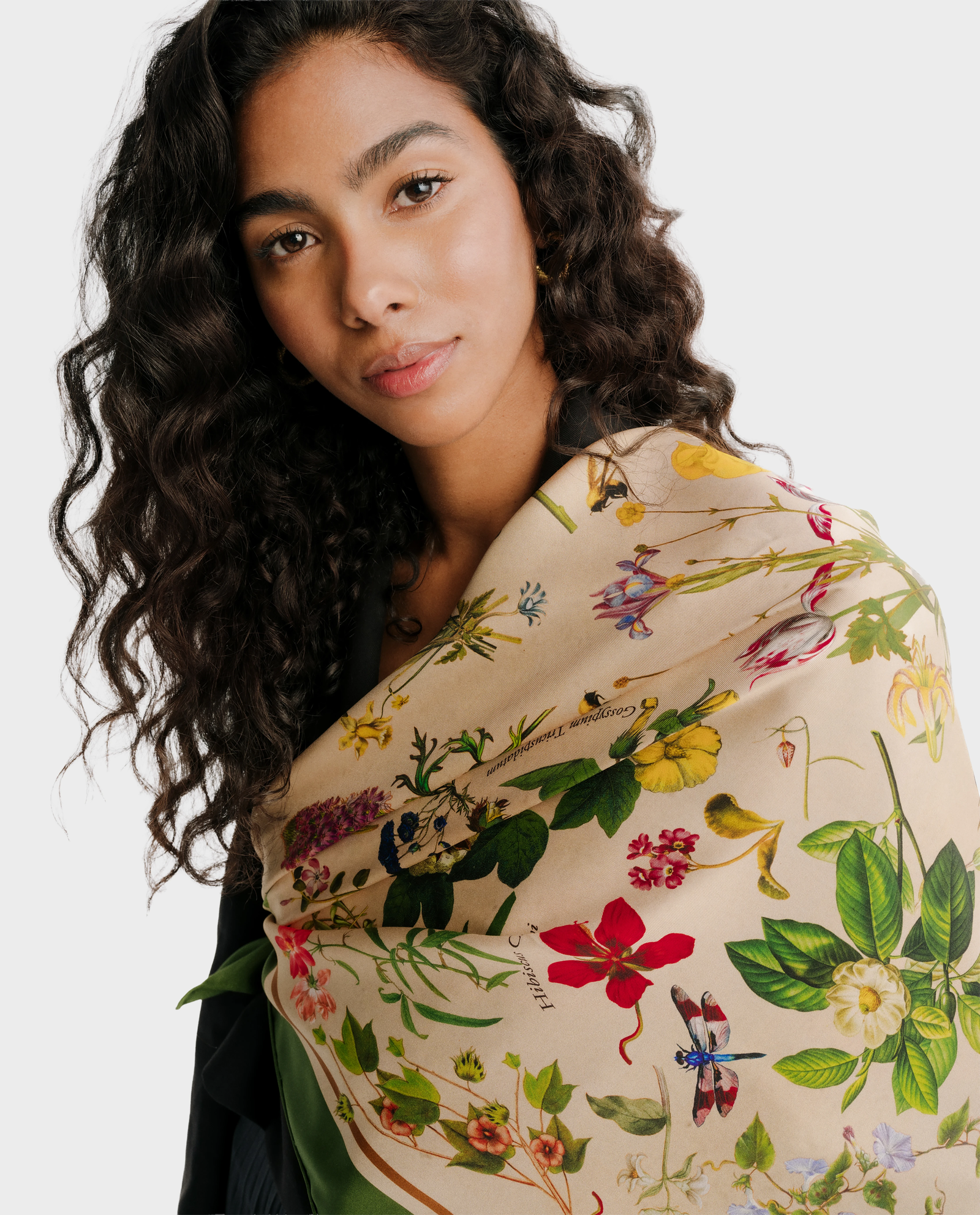 Jedwabna apaszka Botanic Green - Image #1