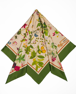 Jedwabna apaszka Botanic Green - Image #3