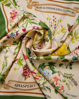 Jedwabna apaszka Botanic Green - Image #5