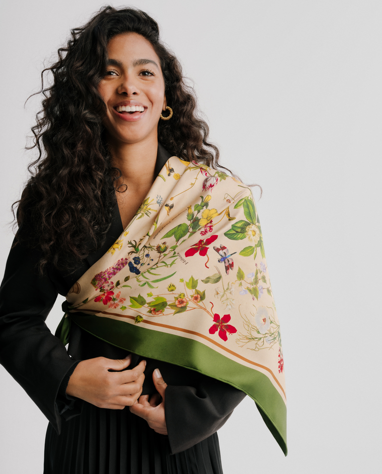 Jedwabna apaszka Botanic Green - Image #6