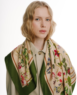 Jedwabna apaszka Botanic Green - Image #7