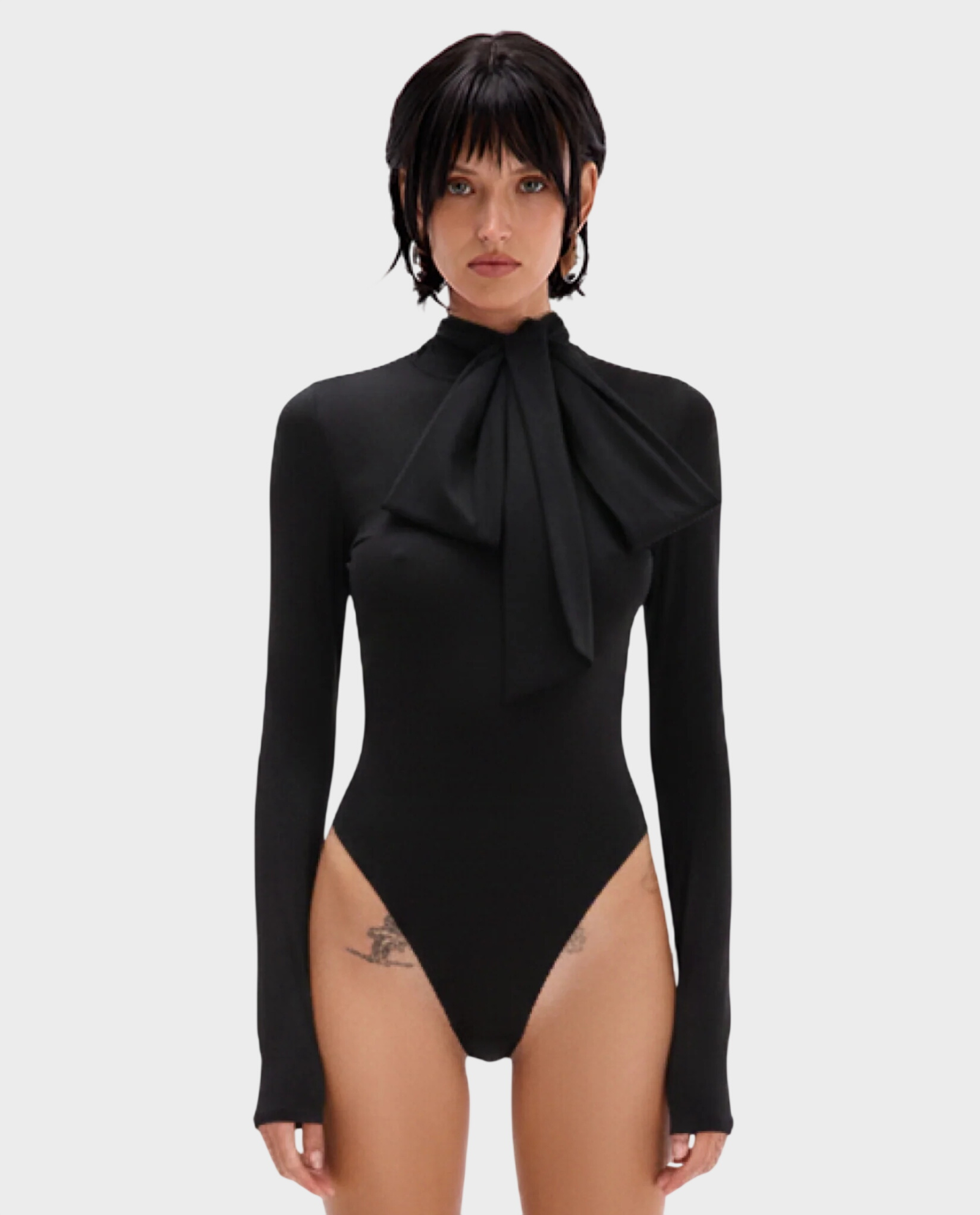 Czarne body z długim rękawem Leona - Image #0