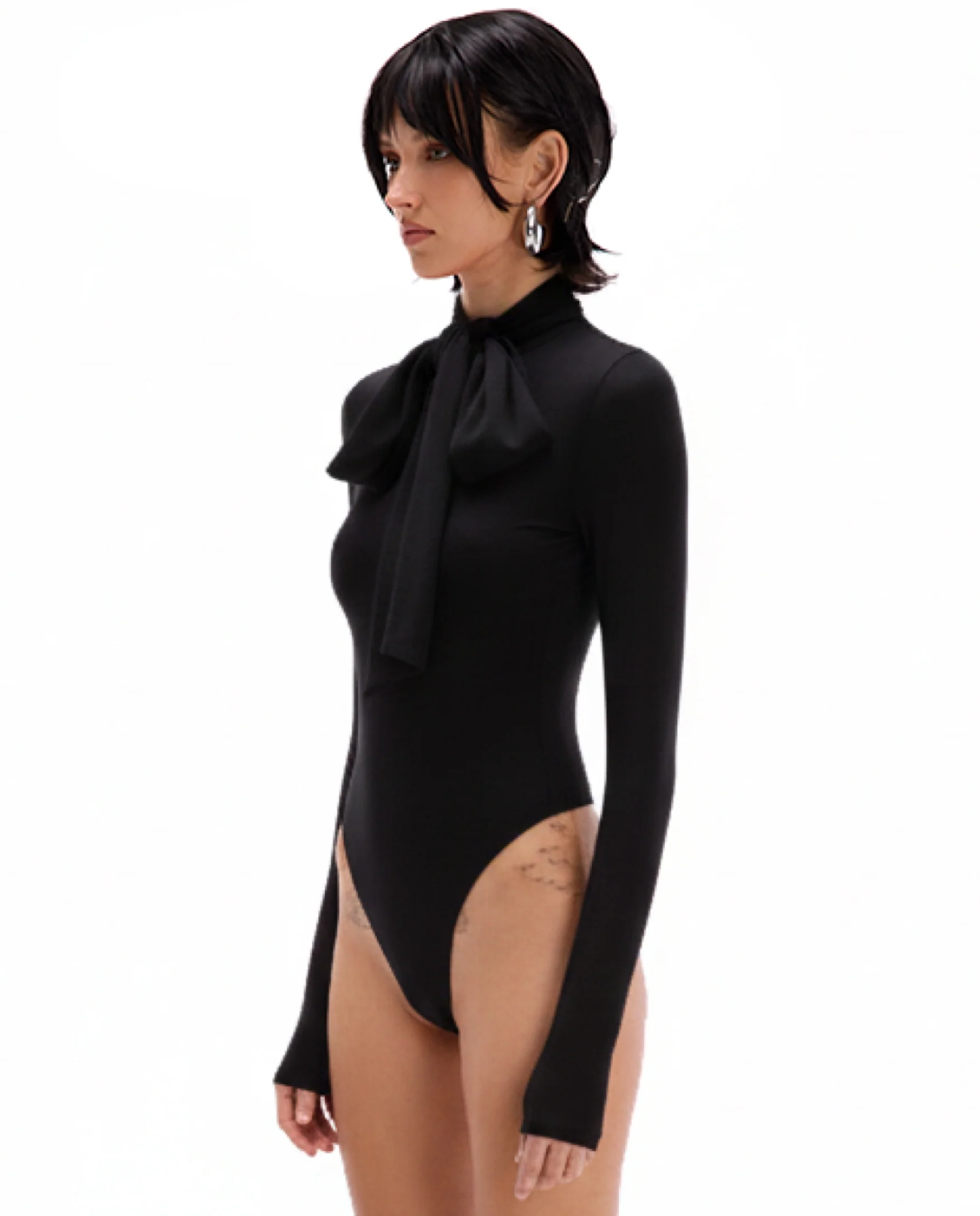 Czarne body z długim rękawem Leona - Image #1