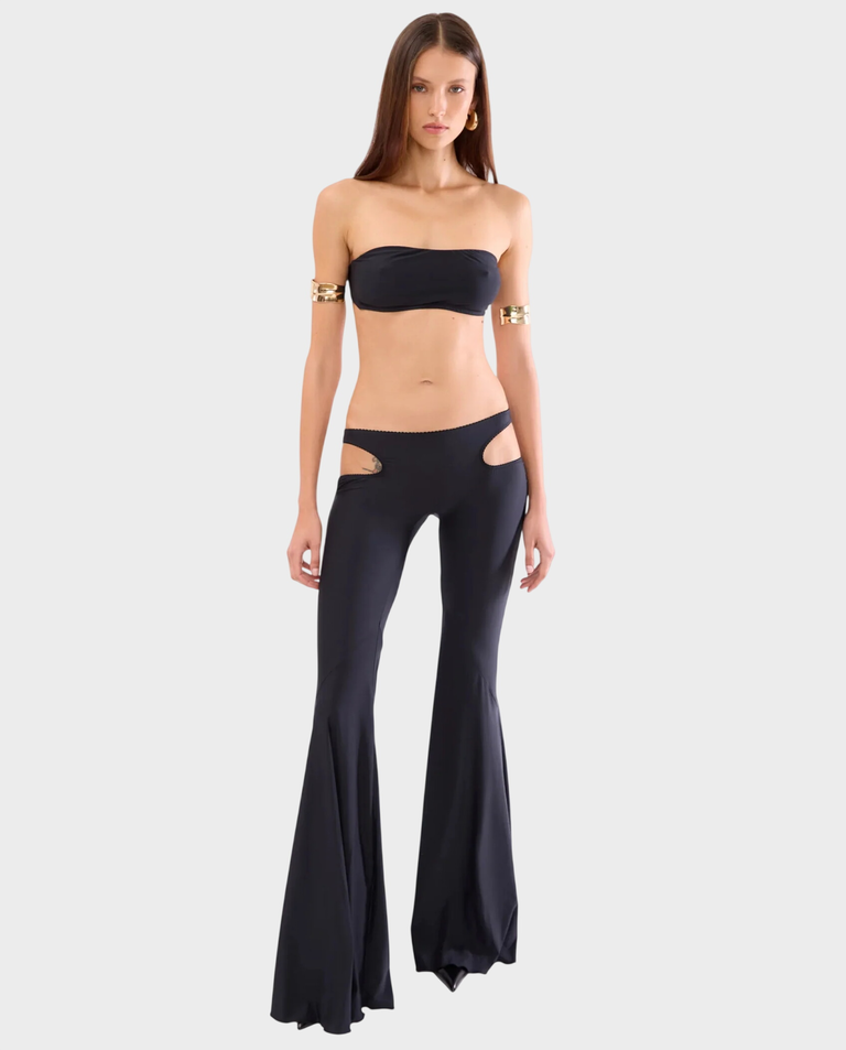 Czarne spodnie z wycięciami Arcana