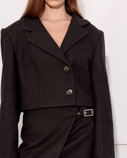 Krótka marynarka w jodełkę - Image #5