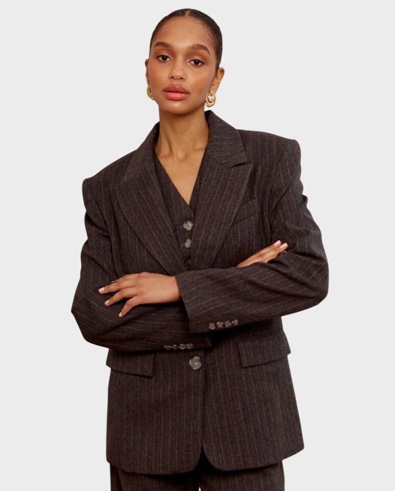 Szara marynarka w prążek Lyon - Image #0