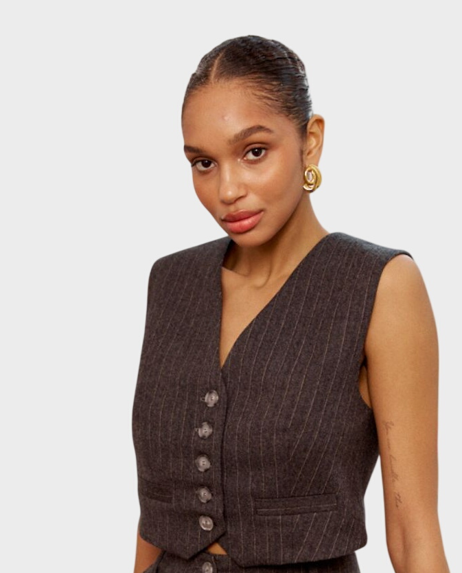 Szara kamizelka w prążek Lyon