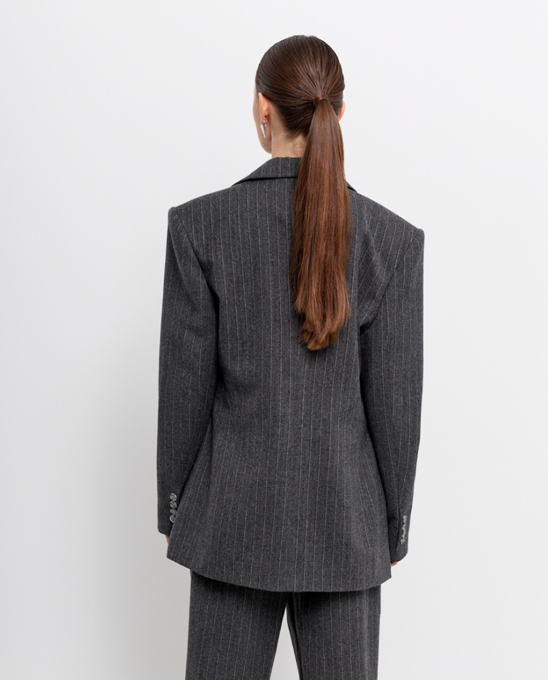 Szara marynarka w prążek Lyon - Image #3