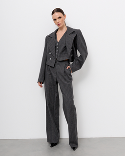 Szare spodnie garniturowe Lyon - Image #1