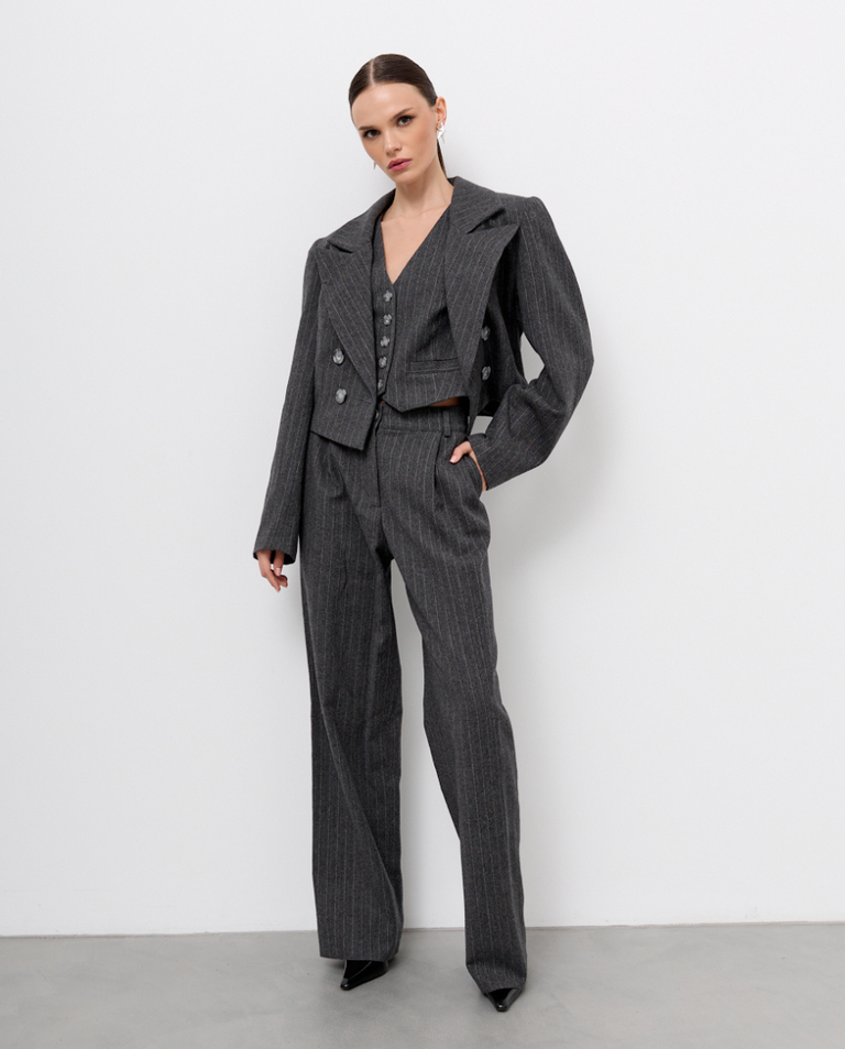 Szare spodnie garniturowe Lyon