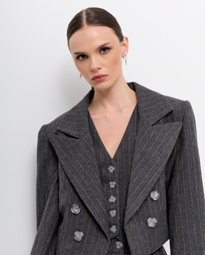 Szara kamizelka w prążek Lyon - Image #2