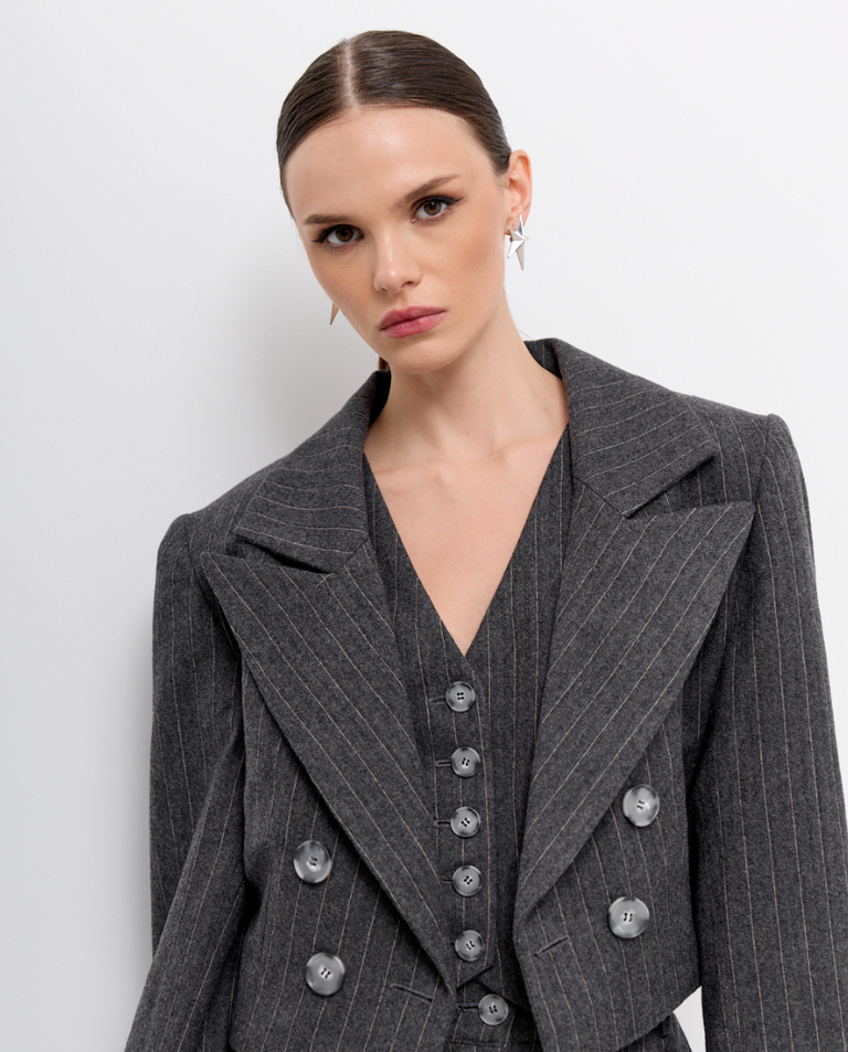 Szara kamizelka w prążek Lyon - Image #2