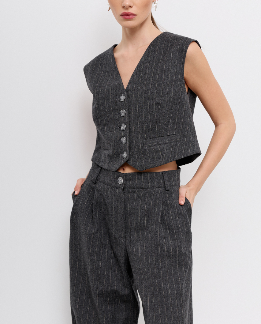 Szare spodnie garniturowe Lyon - Image #2