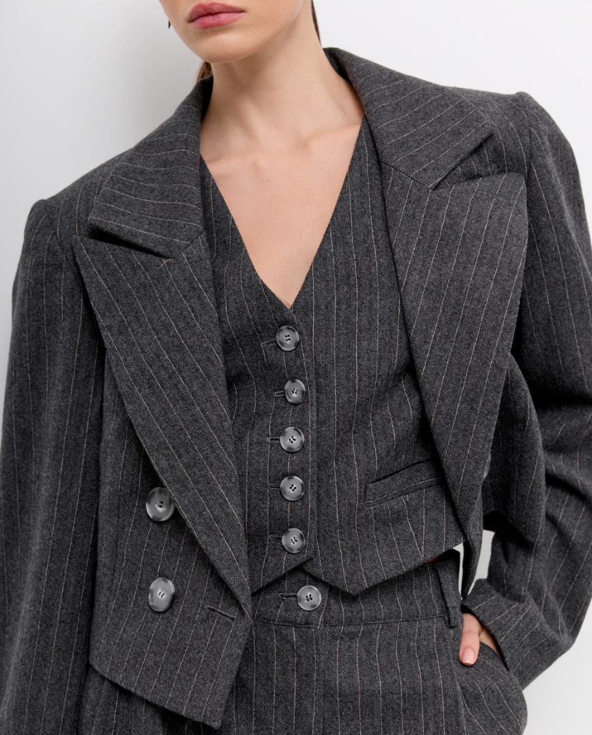 Szara kamizelka w prążek Lyon - Image #4