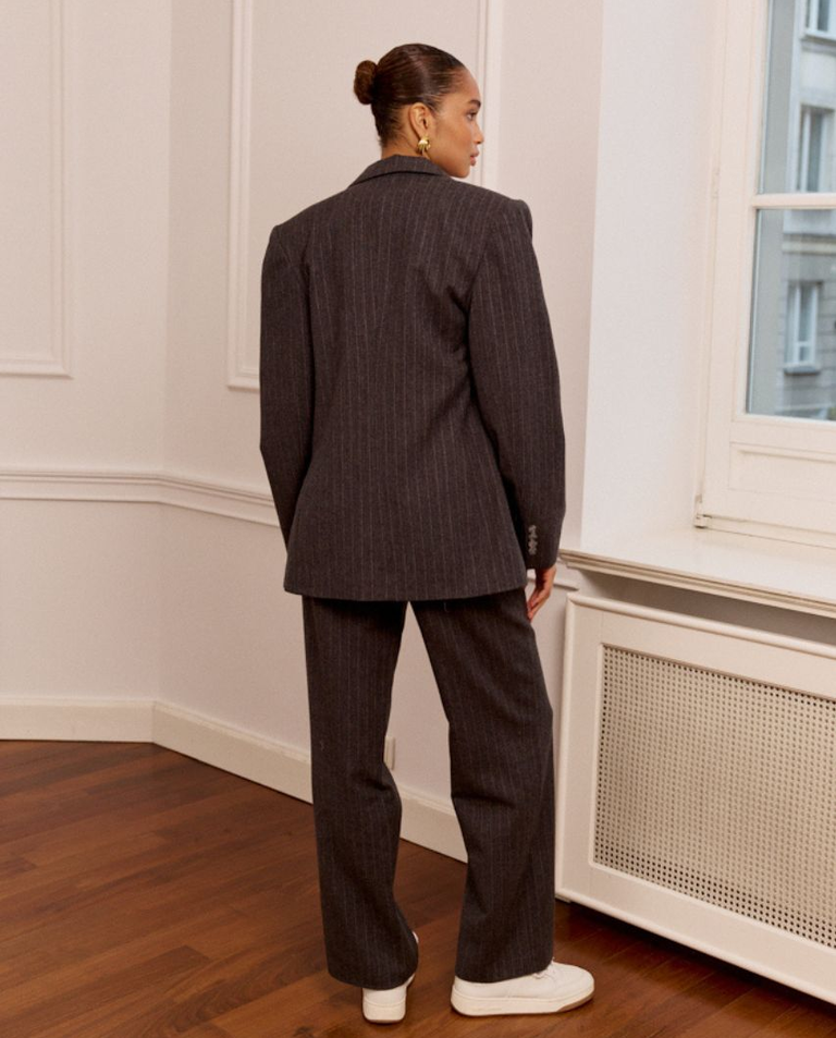 Szare spodnie garniturowe Lyon - Image #4