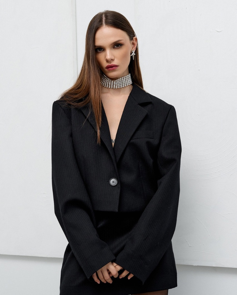 Krótka marynarka w prążek Paris