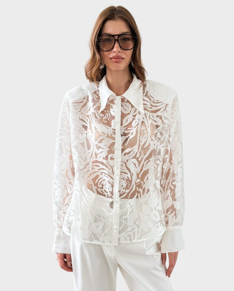 Biała koszula we wzór Siya