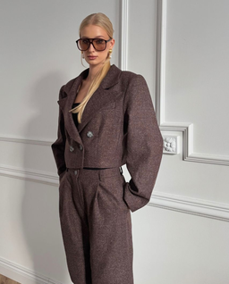 Brązowa marynarka z wełny - Image #2