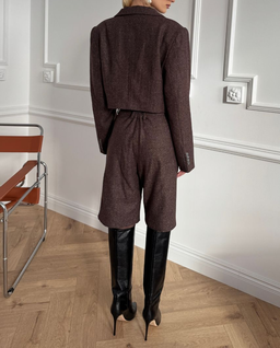 Brązowe bermudy z wełny - Image #3