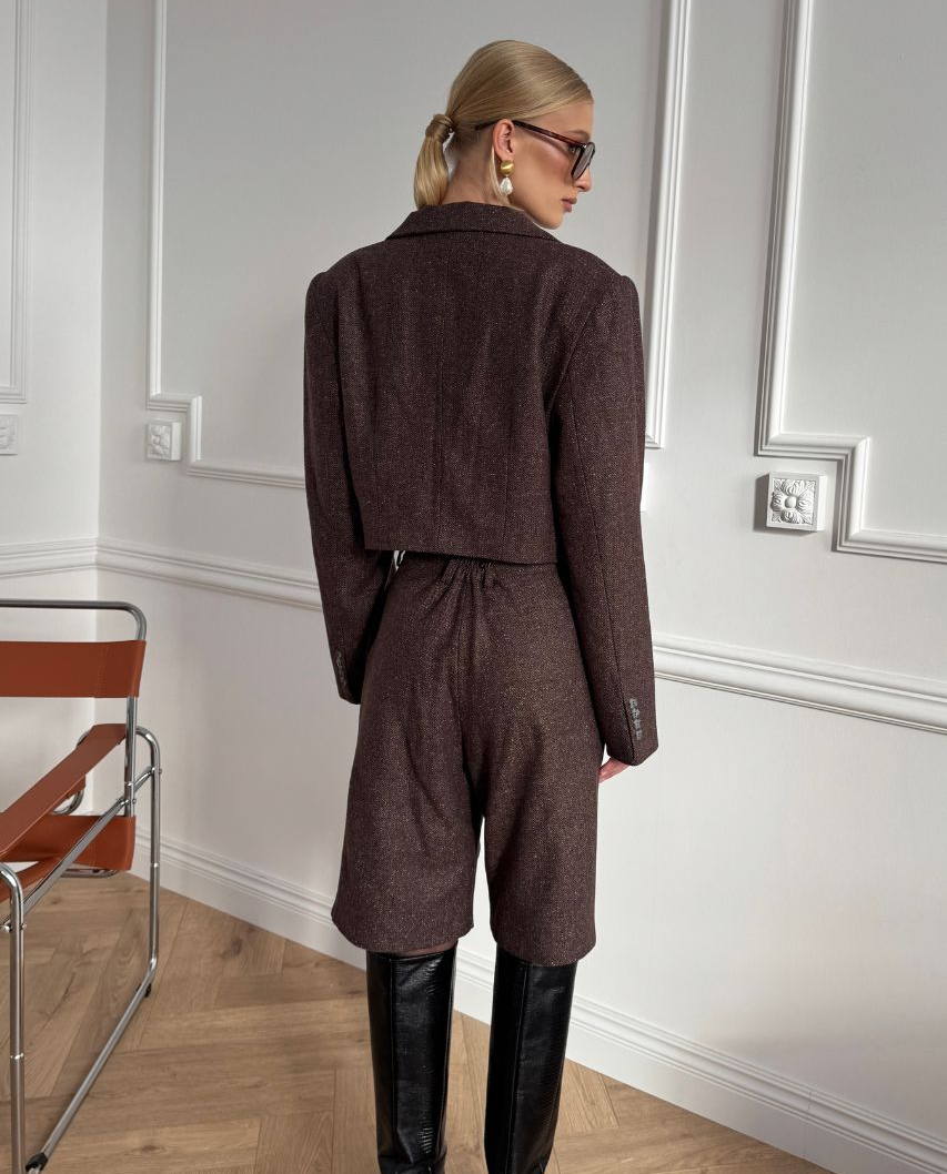 Brązowa marynarka z wełny - Image #4