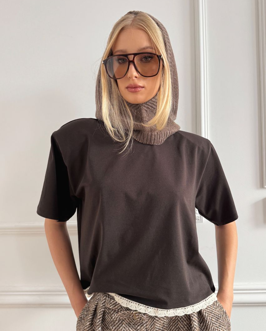 Brązowy t-shirt Hannah - Image #1