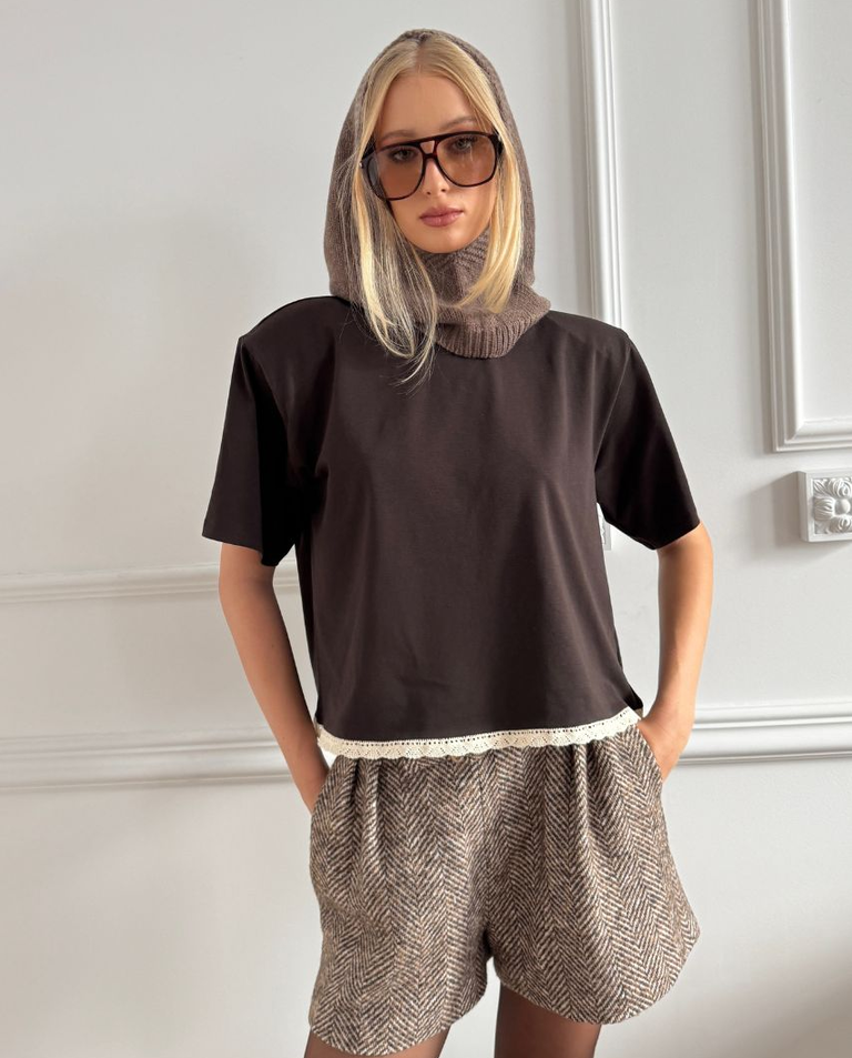 Brązowy t-shirt Hannah - Image #2