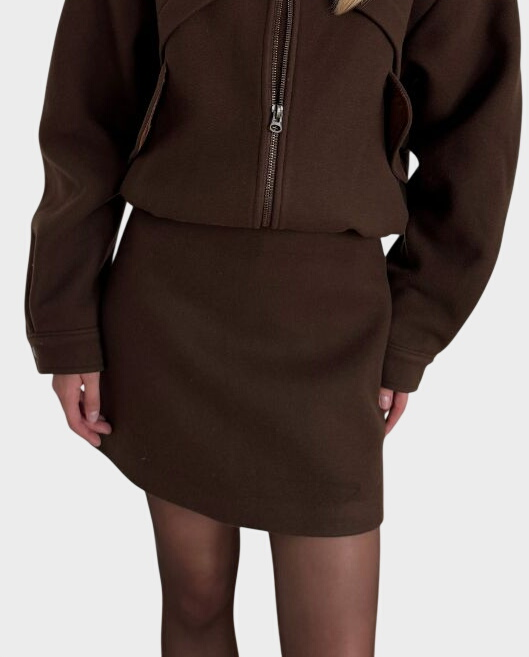 Brązowa spódnica mini - Image #0