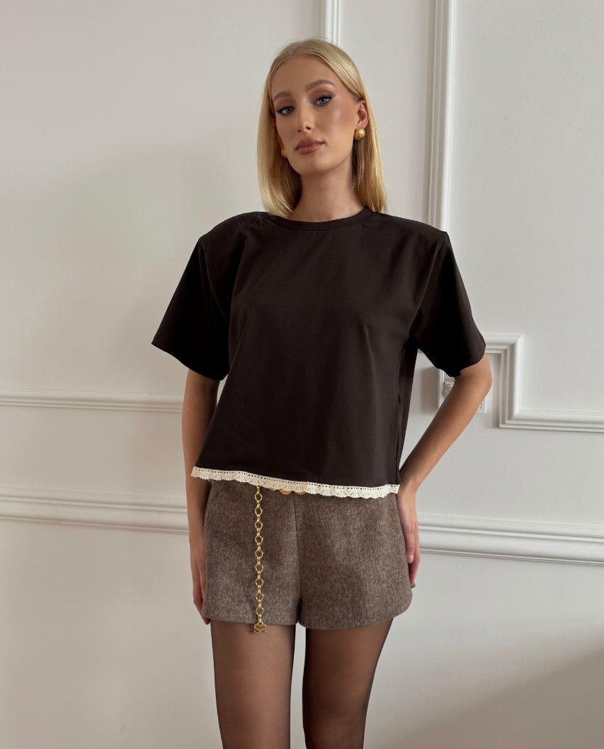 Brązowy t-shirt Hannah - Image #4