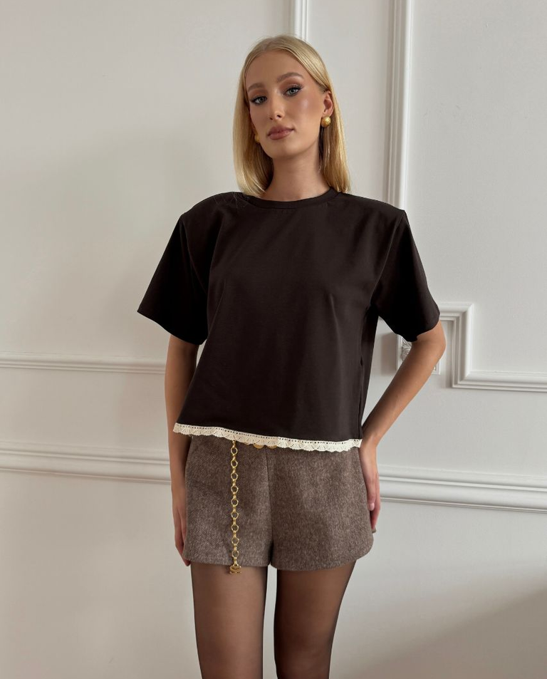 Brązowy t-shirt Hannah - Image #4