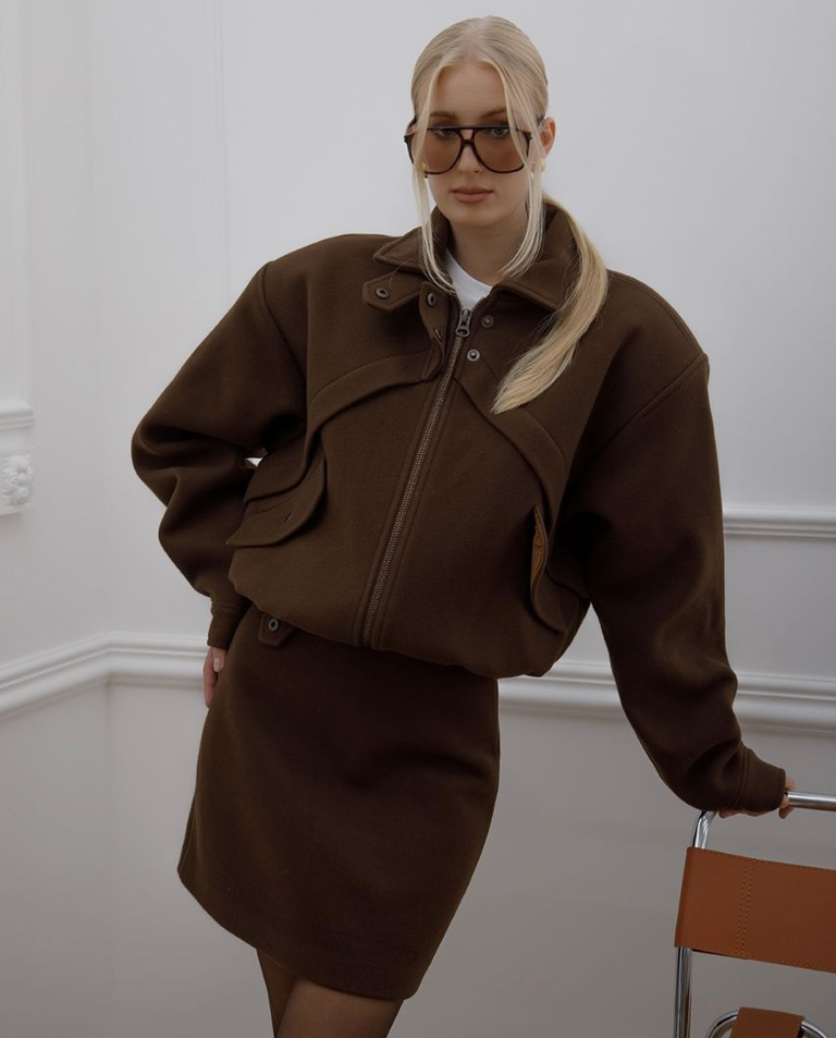 Brązowa spódnica mini