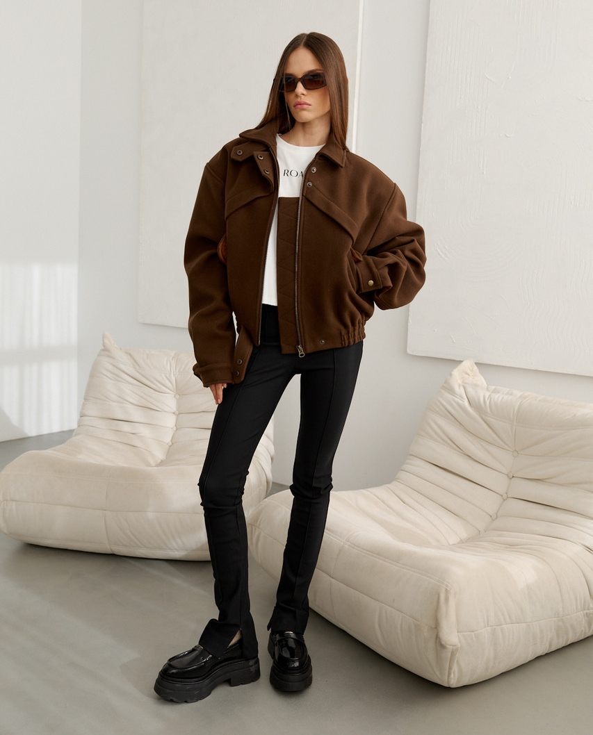 Brązowa kurtka bomber - Image #2