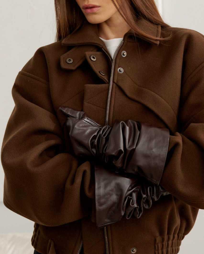 Brązowa kurtka bomber - Image #4