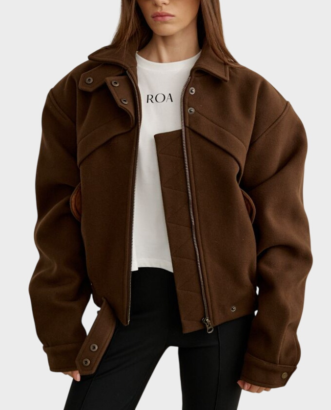 Brązowa kurtka bomber - Image #0