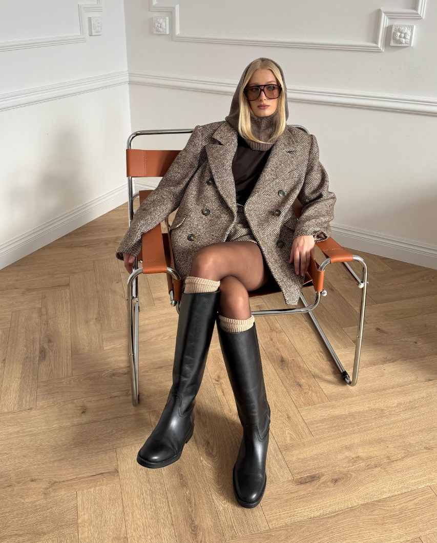 Dwurzędowa marynarka w jodełkę - Image #4