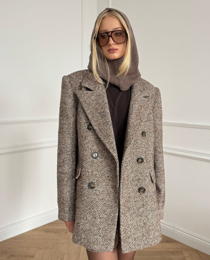 Dwurzędowa marynarka w jodełkę - Image #7