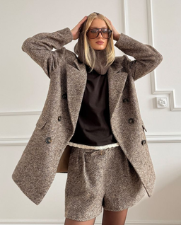 Dwurzędowa marynarka w jodełkę - Image #1