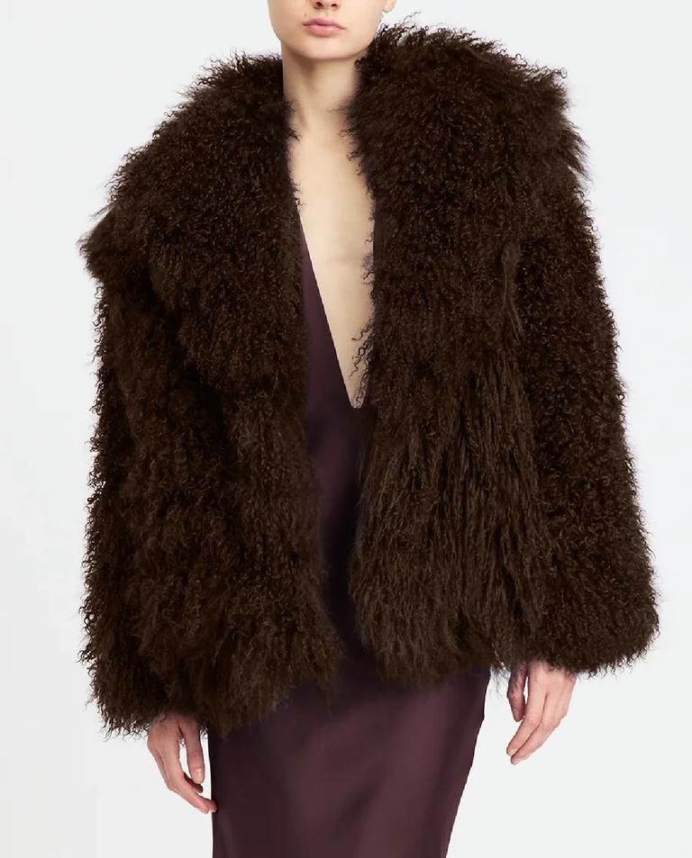 Ciemnobrązowa skórzana kurtka Maryam