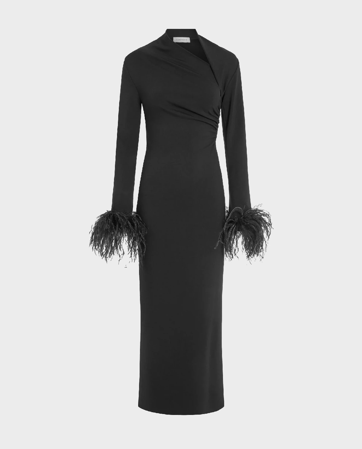 Czarna sukienka z piórami Yola - Image #1