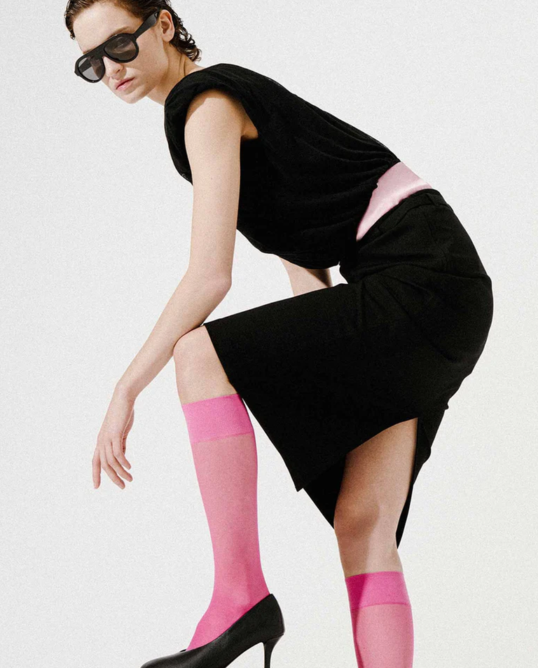 Różowe podkolanówki Elin