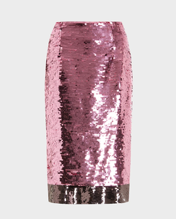 Różowa cekinowa spódnica midi Nyla - Image #0