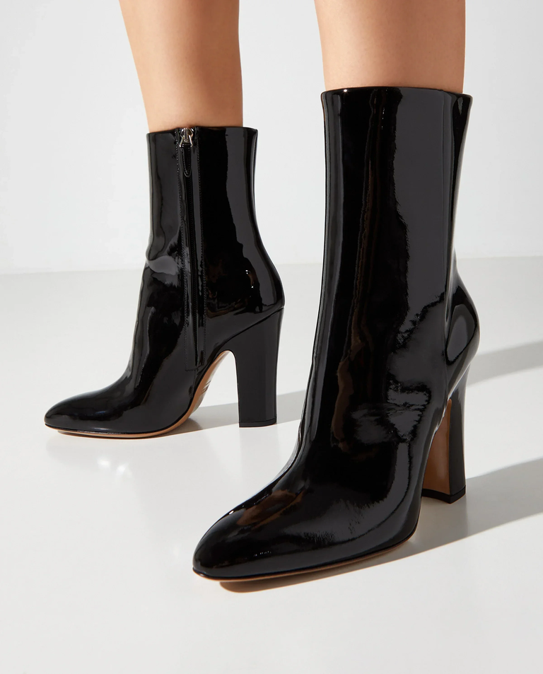 Czarne lakierowane botki Lavinia 100