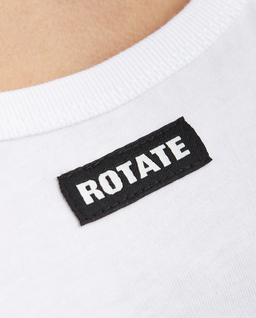 Biały tank top z falbanką - Image #4