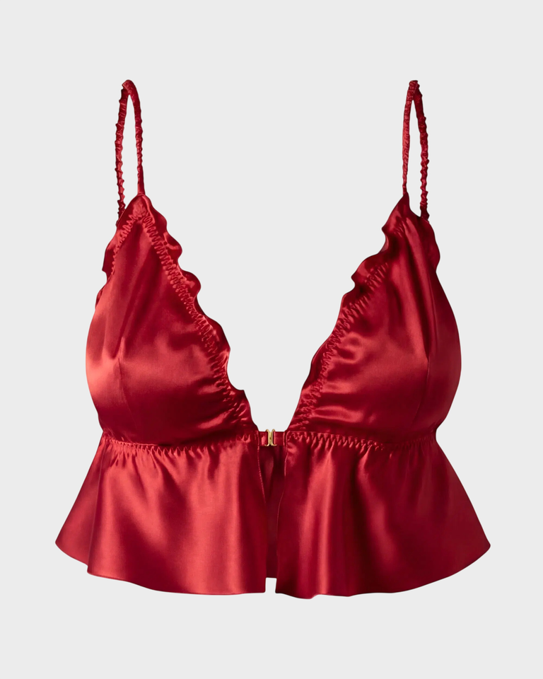 Jedwabny stanik Camilla w kolorze czerwonym